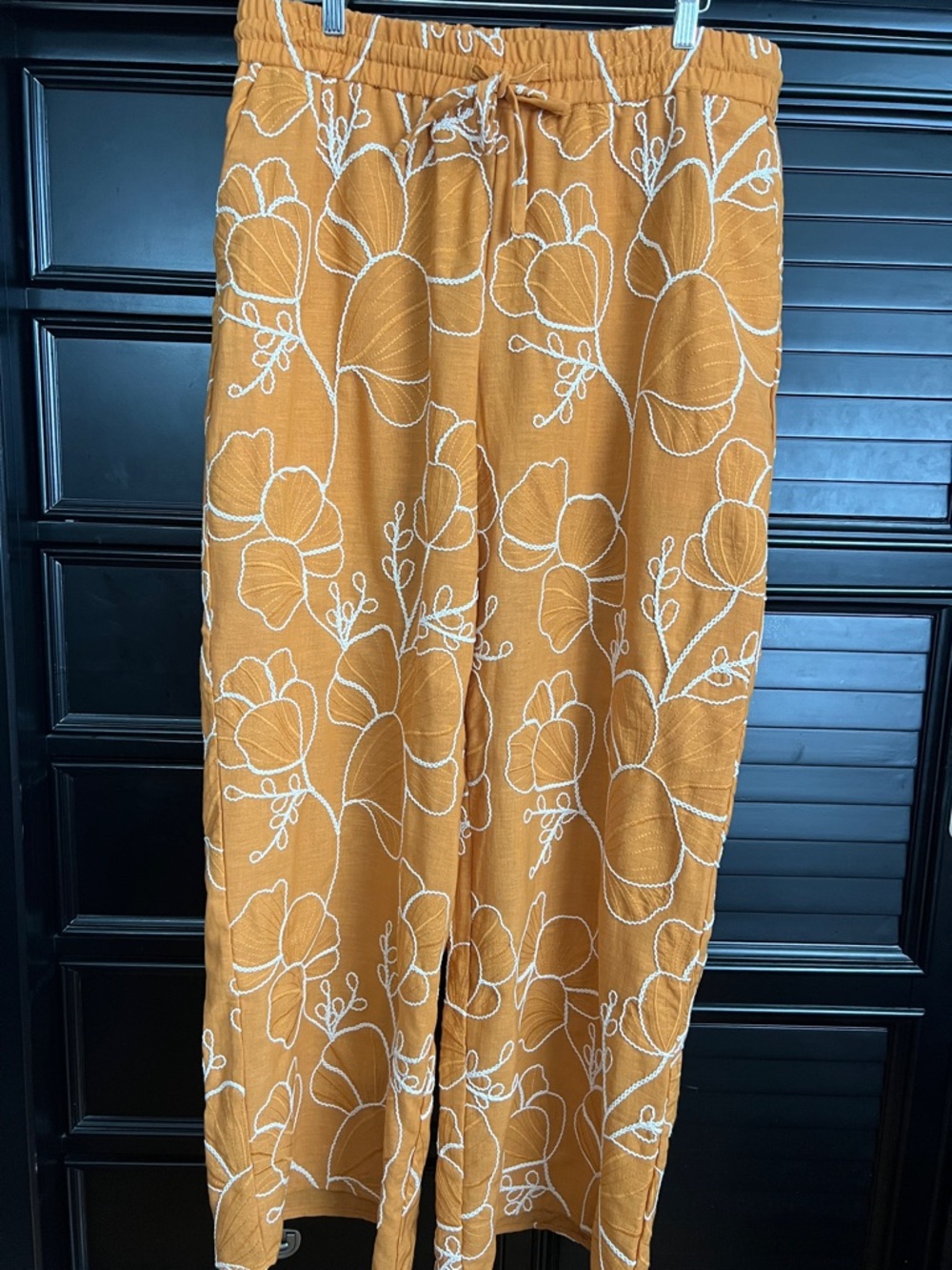 Express Wide-Leg Embroidered Drawstring Pants - Picture 5 of 5